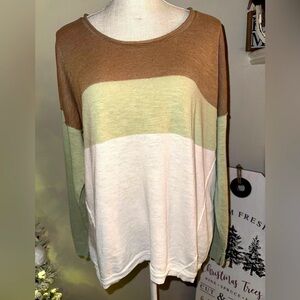 Madewell Palmdale Pullover Sweater in Colorblock Stripe size